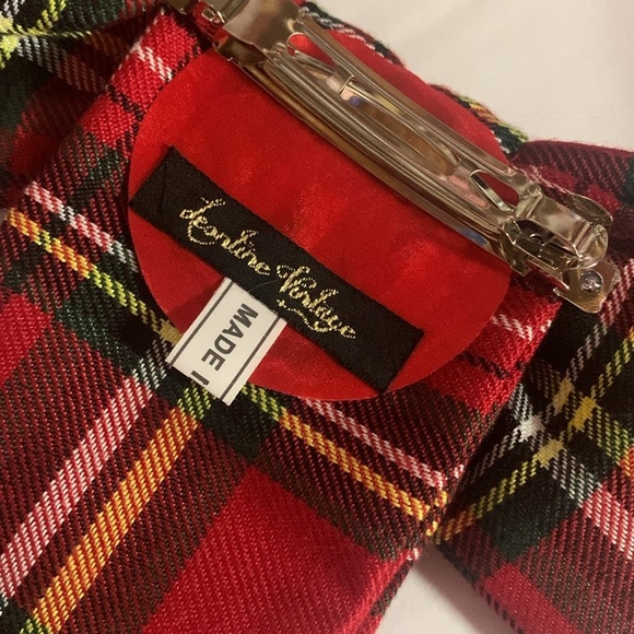 Anthropologie Leontime  vintage plaid chain hair bow new without tags main image 6